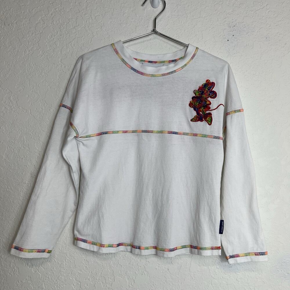 Spirit Jersey Disney Parks Walt Disney World Pullover Rainbow Yarn Minnie Size M